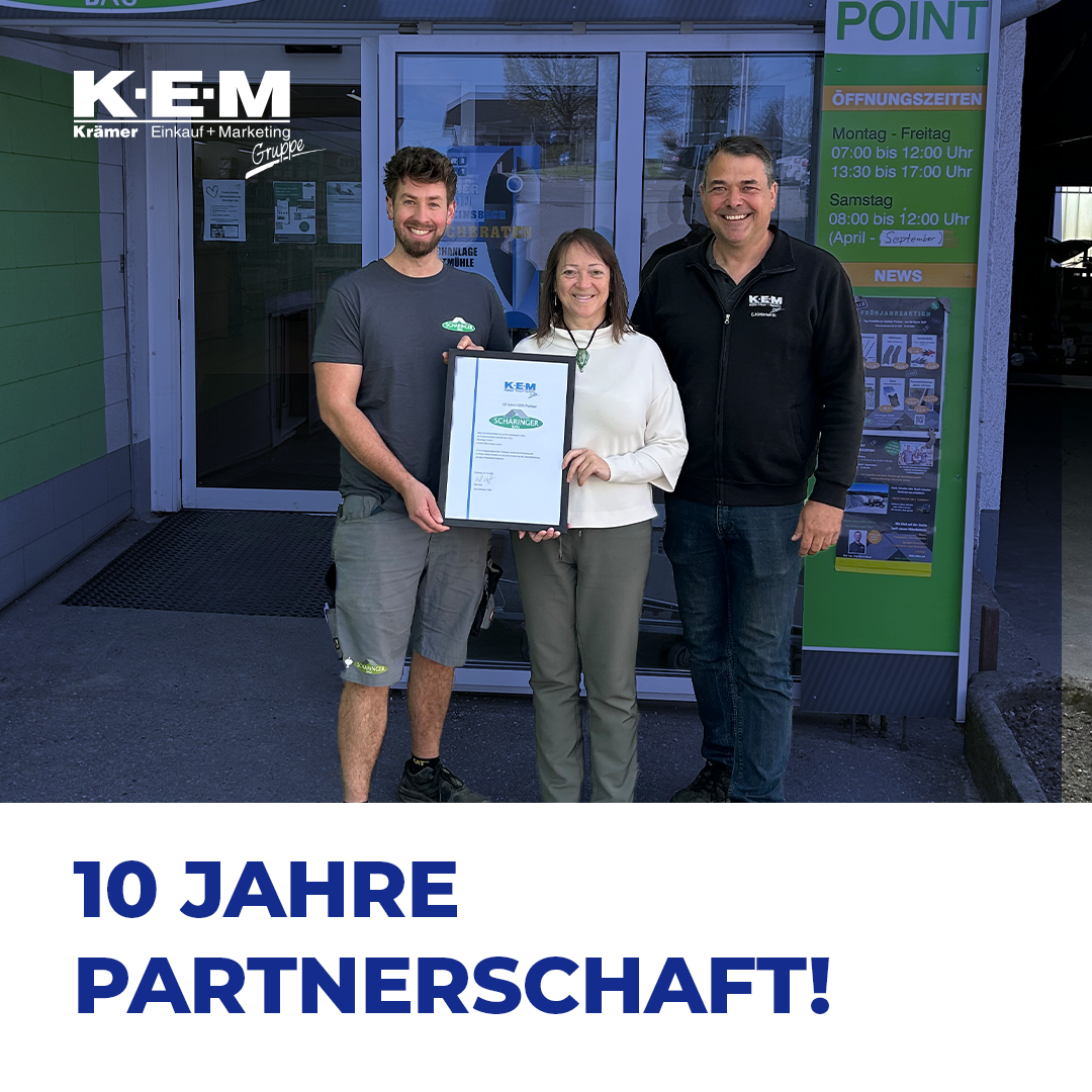 10 Jahre erfolgreiche Partnerschaft mit der Firma Scharinger in Sarleinsbach